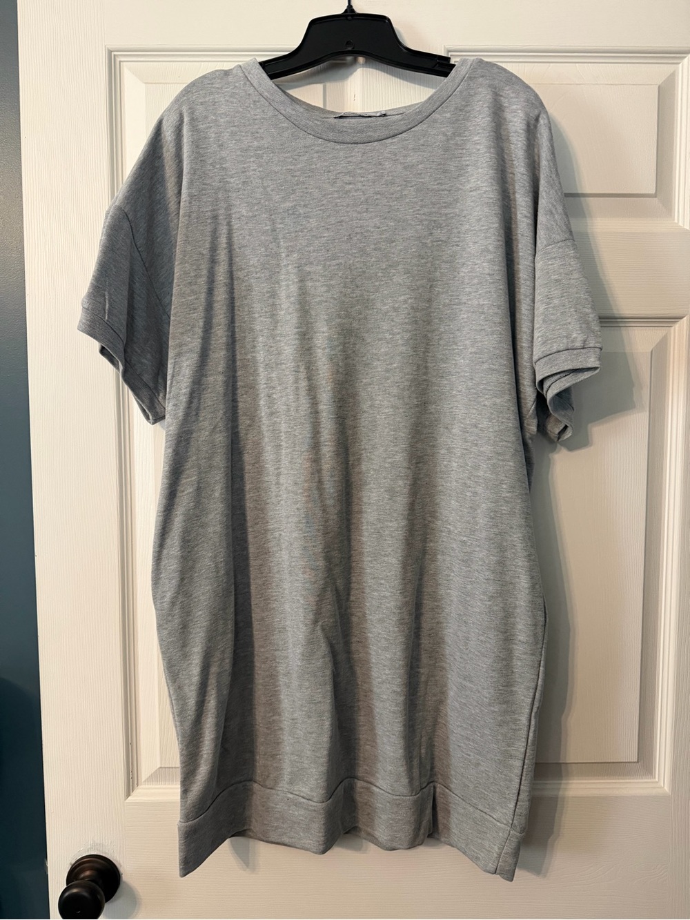 NWOT! Classic Grey Crewneck T-Shirt Dress w/pockets!